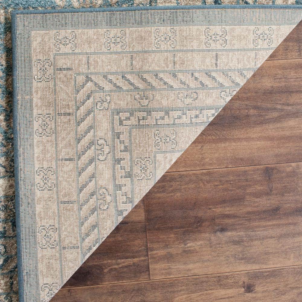 Sofia Blue Beige Synthetic Rectangular Area Rug