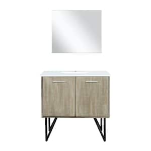 Lancy 36 in W x 20 in D Rustic Acacia Bath Vanity, Cultured Marble Top and 28 in Mirror