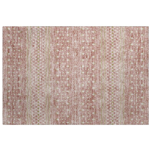 Dream Shag Premium Machine Washable Abstract ADS709 Blush 2 ft. x 3 ft. Accent Rug
