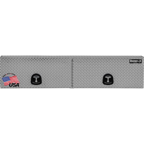 16 in. x 13 in. x 88 in. Diamond Tread Aluminum Top Mount Truck Tool Box with Flip-Up Doors