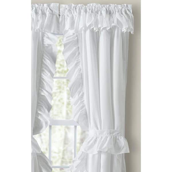 Floral and Lace Rod Pocket Ruffle Tailored Window Valance