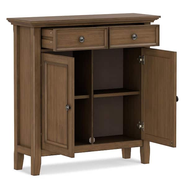 Simpli Home Amherst Rustic Natural Aged Brown 36 in. H Storage