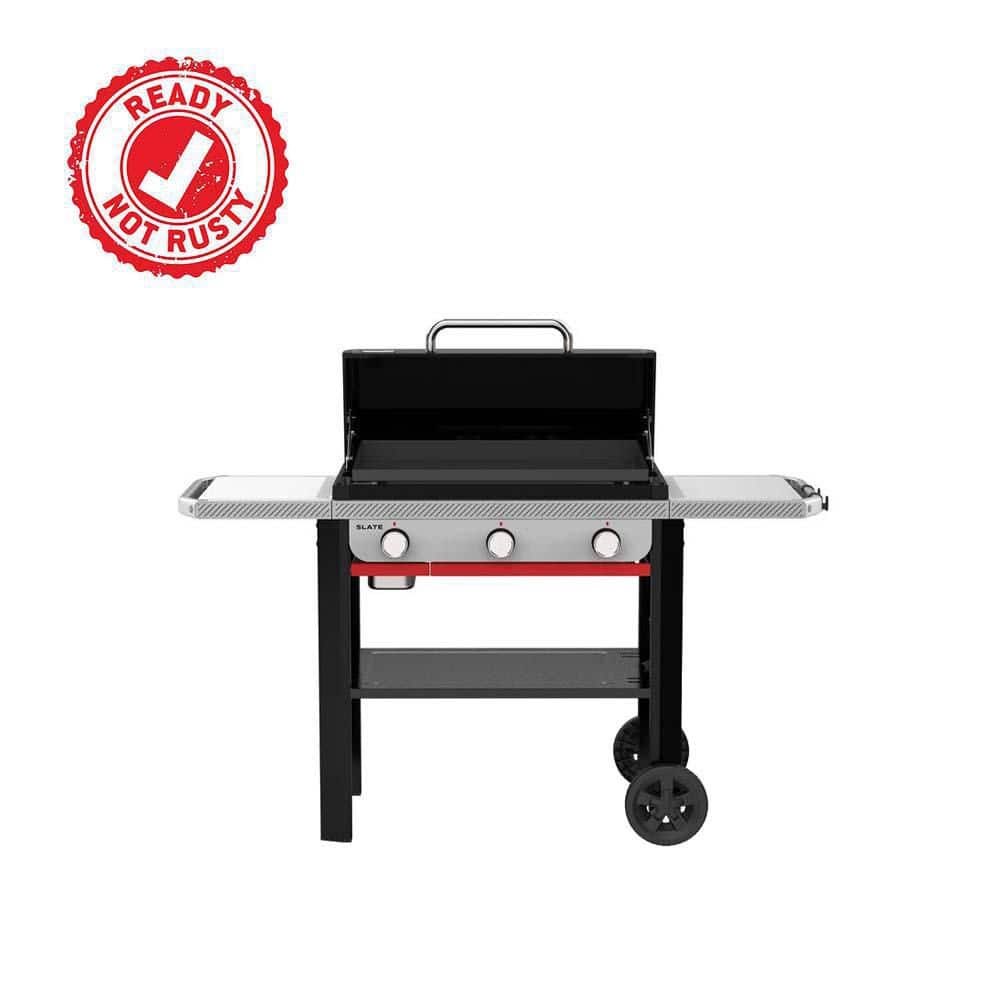 Slate Griddle 3-Burner Propane Gas 28 in. Rust-Resistant Flat Top Grill in Black