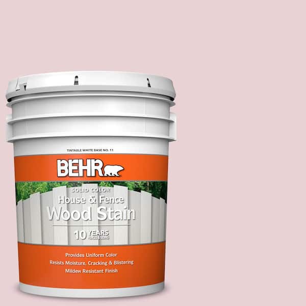 BEHR 5 gal. #S130-1 Beloved Pink Solid Color House and Fence Exterior Wood Stain