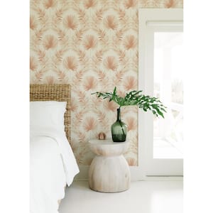 Calla Rust Red Painted Palm Wallpaper Sample