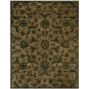 Antiquity Olive/Green 8 ft. x 10 ft. Floral Area Rug