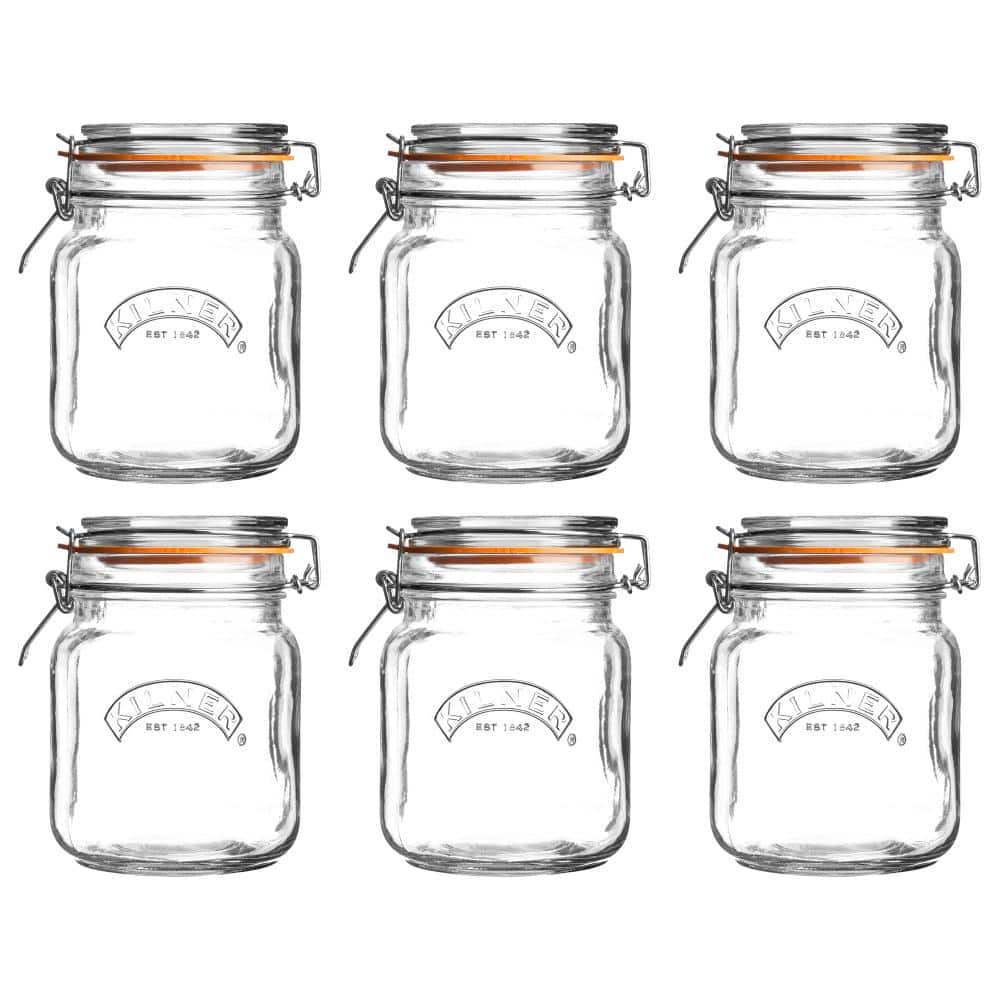 Kilner 1.5L Square Swing Top Glass Jar - Airtight Preservation Jar For Pickling & Storage