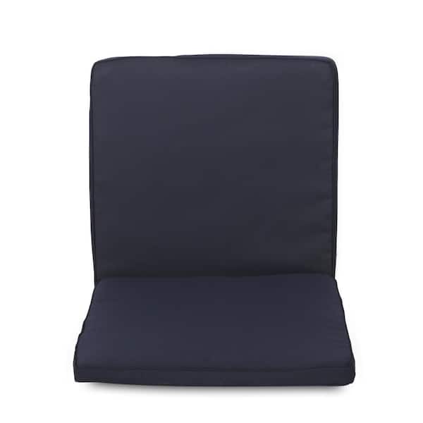 Noble House Coesse 51.25 in. x 19 in. 3-Piece Outdoor Patio Loveseat and Lounge Chair Cushion in Navy Blue