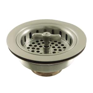 Tacoma 3-1/2 in. x 2-5/16 in. Stainless Steel Kitchen Sink Basket Strainer in Brushed Nickel
