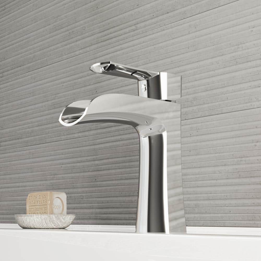 Paloma Chrome Single Hole Brass Bathroom Faucet
