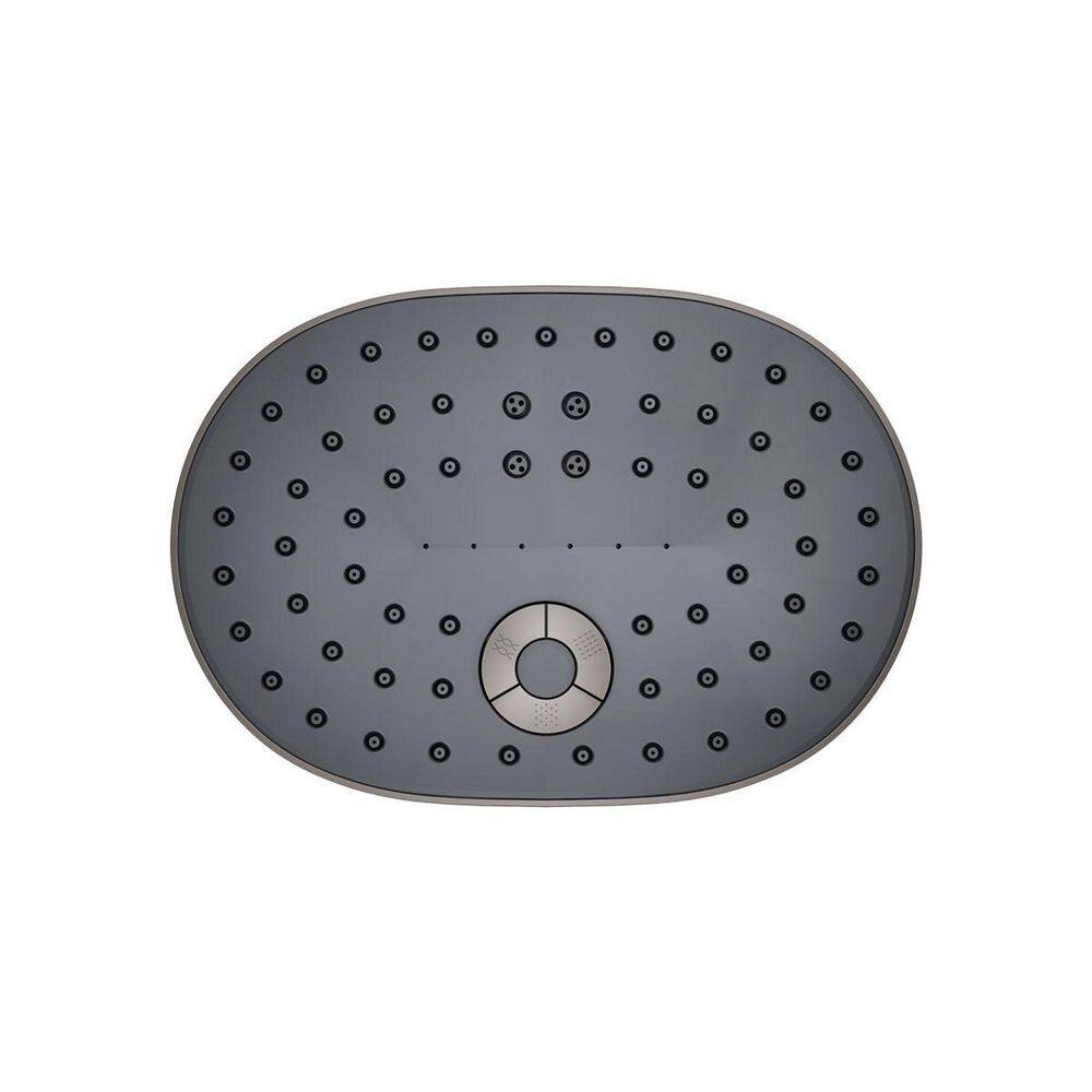 Vibrant Titanium Oval Multifunction Wall Mounted Showerhead