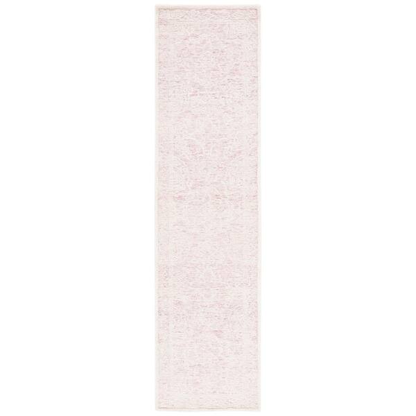 SAFAVIEH Ebony Pink/Ivory 2 ft. x 9 ft. Floral Runner Rug EBN102U29