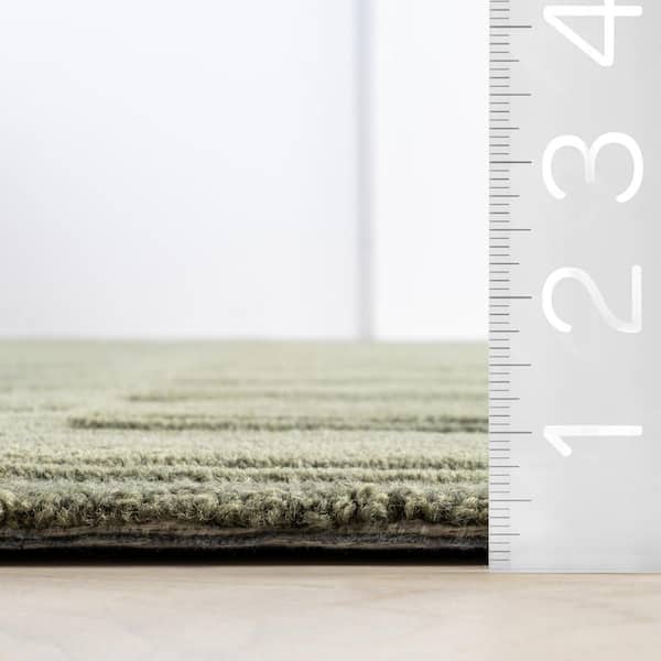 Starke Checked Wool Olive 4 ft. x 6 ft. Indoor/Outdoor Patio Rug