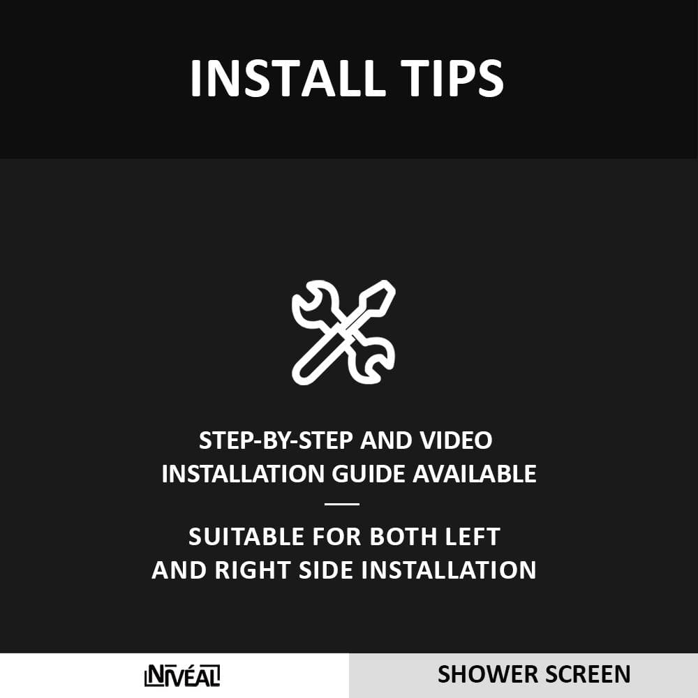 Matte Black Framed Clear Tempered Glass Shower Screen