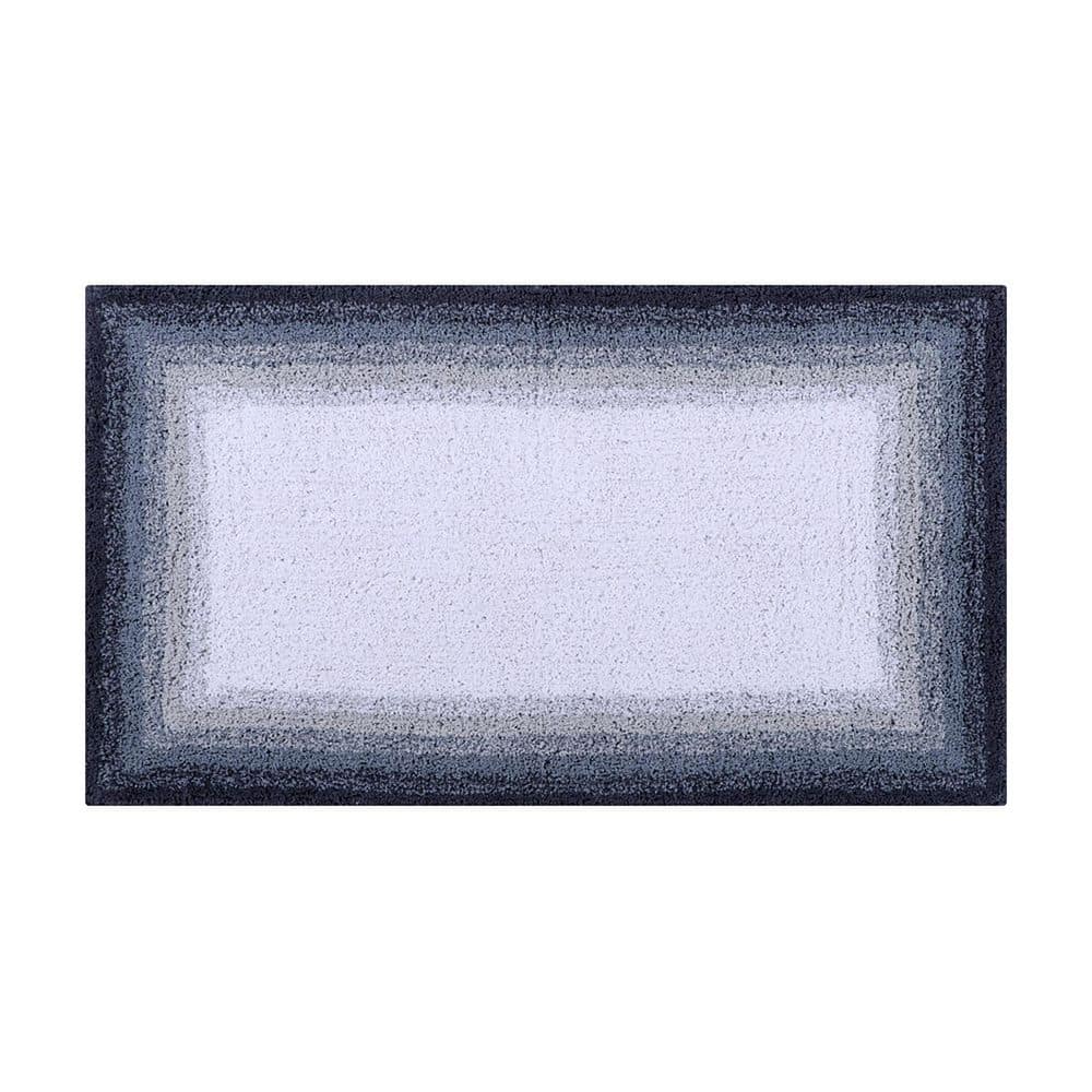 Gray and White Cotton Gradient 24" x 40" Bath Rug