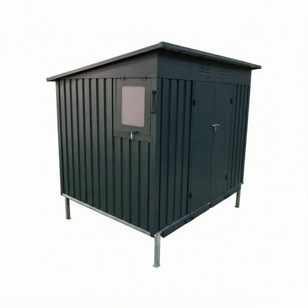 Galvanized Metal Chicken Coop (Metal Shed), Pull-Out Tray, Raised Base, Vent, Weatherproof Poultry Cage (26.65 sq ft)