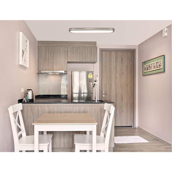 Orbit 46 in. x 10 in. Brushed Nickel Linear LED Flush Mount Ceiling Light 4160 Lumens 64W Adjustable CCT Dimmable