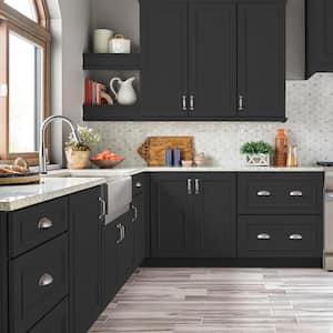 1 gal. #PPF-59 Raven Black Semi-Gloss Enamel Interior/Exterior Cabinet, Door & Trim Paint