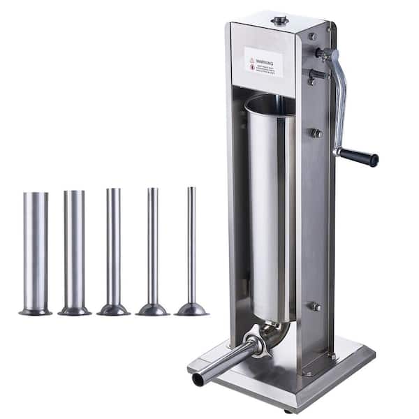 SVOPES 7 L Manual Sausage Stuffer, 15 lbs. Vertical Meat Stuffer, Dual-Speed, Food-Grade 304 Stainless Steel, 5 Stuffing Tubes