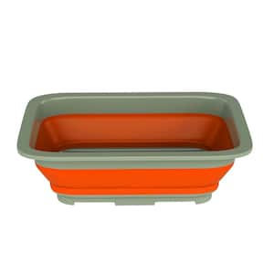 10 l Orange Collapsible Portable Wash Basin Pop-Up Dish Tub and Cooling Chest