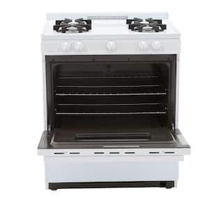 30 in. 3.91 cu. ft. Freestanding Battery Spark Ignition Gas Range in White