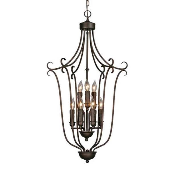 Golden Lighting Maddox Collection 9-Light Rubbed Bronze 2-Tier Chandelier