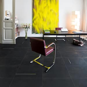 Stria Black 23.62 in. x 23.62 in. Matte Porcelain Floor and Wall Tile (11.62 sq. ft. / Case)