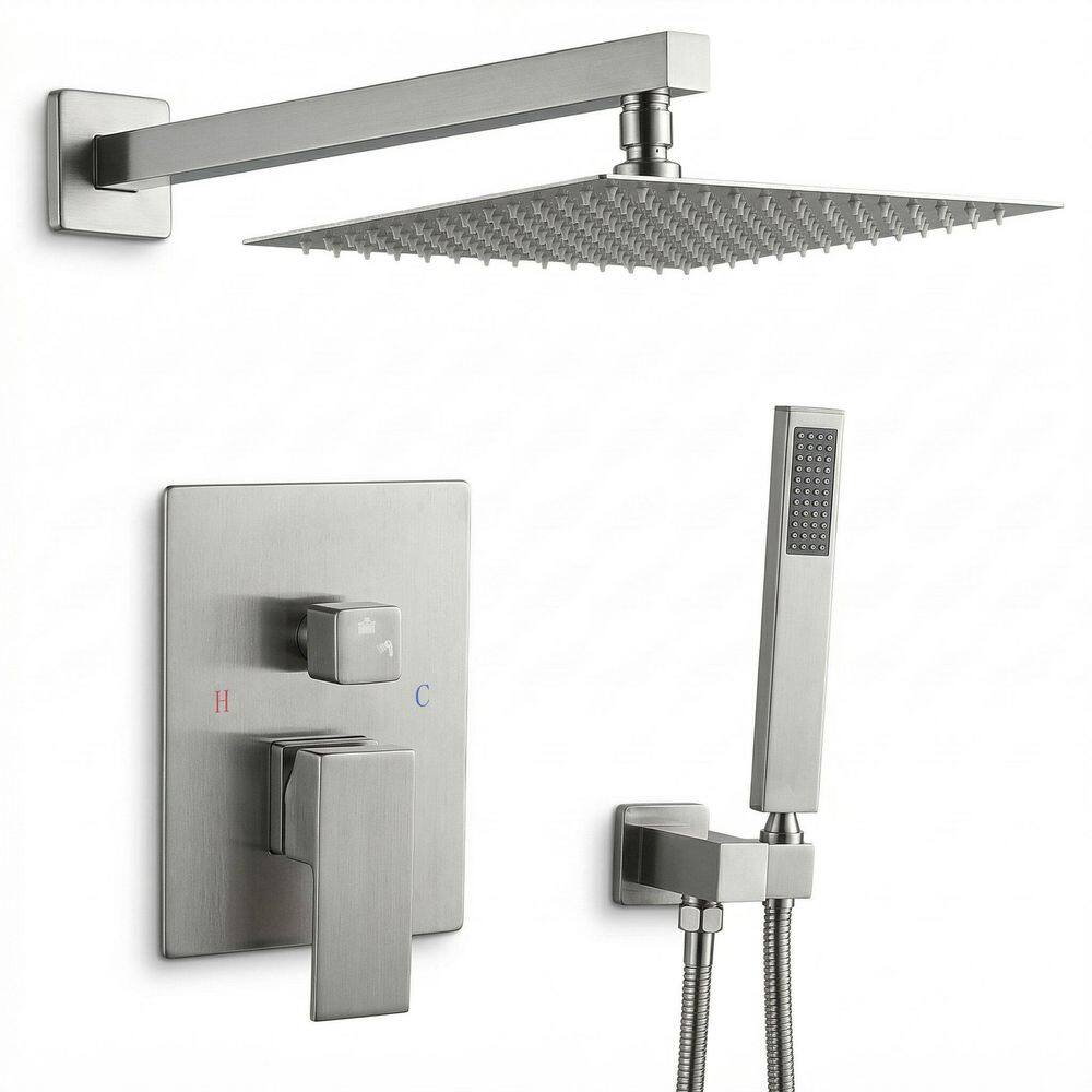 12-Inch Shower System Single Handle 2-Spray Shower Faucet 2.5 GPM with Pressure Balance in Brushed Nickel price history on PriceWatchPro