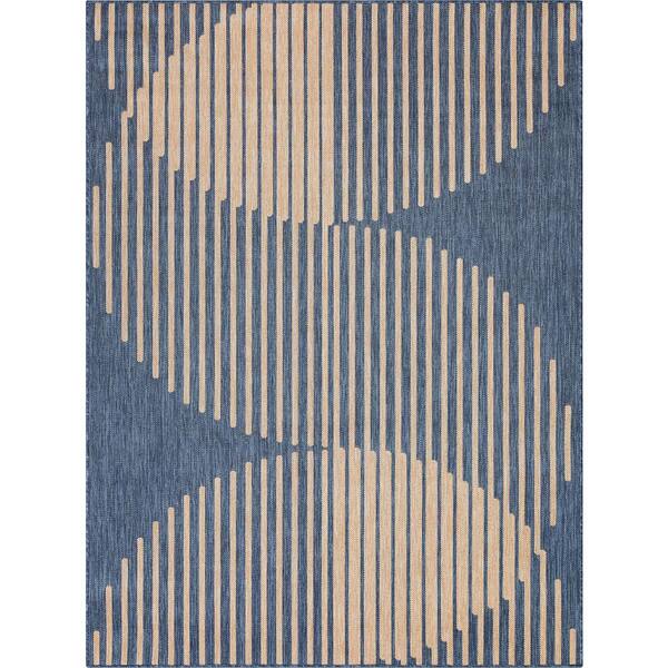 Well Woven Medusa Alder Blue 7 ft. 10 in. x 9 ft. 10 in. Indoor/Outdoor Area Rug