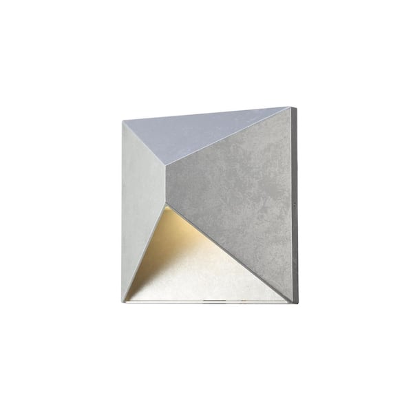 7.96 in. Silver Outdoor Hardwired Wall Sconce with Integrated LED