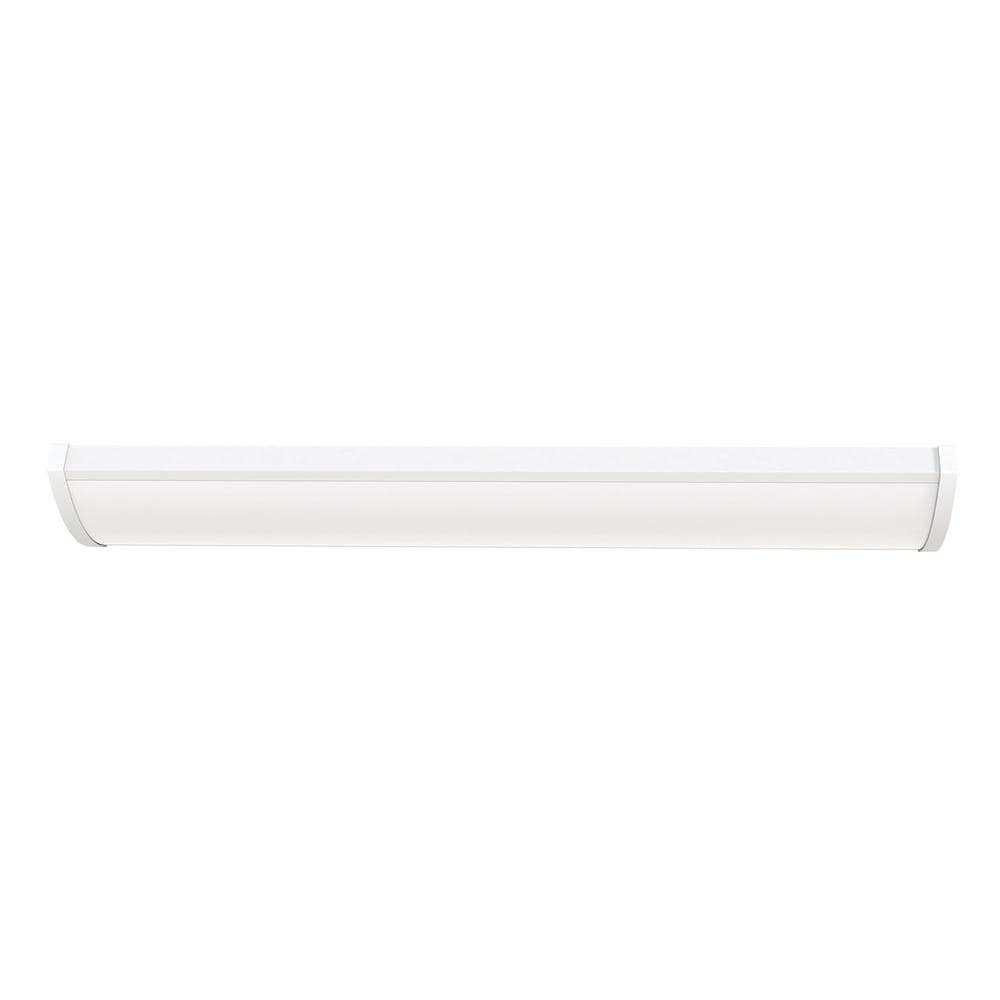 Lithonia Lighting 4 ft. 4000/5000/6000 Lumens Integrated LED Triac Dimming White Wraparound Light, Switchable Color Temperature (Dent; see the picture)