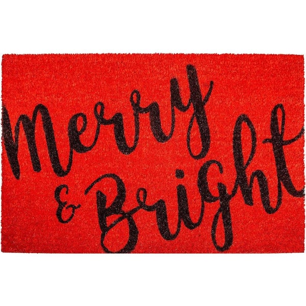 Multi-Colored 29 in. x 17 in. Coir Non-Slip Indoor / Outdoor Door Mat