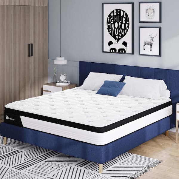 10 in. Medium Firm Hybrid Pillow Top Mattresses, Strong Edge Support, King Mattress