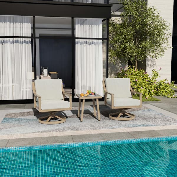 EGEIROSLIFE EliteCast Natural Swivel Outdoor Lounge Chair