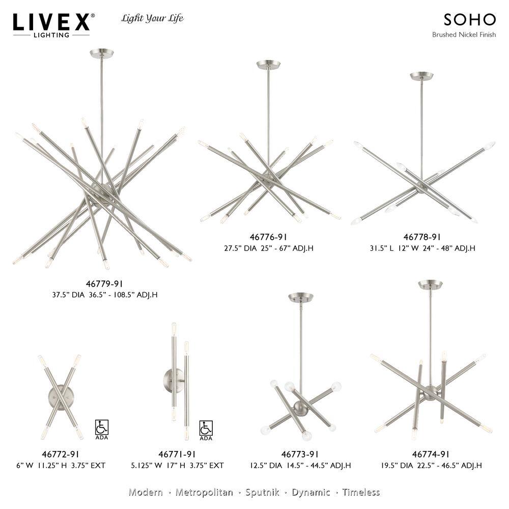 Soho Brushed Nickel 4-Light ADA Compliant Wall Sconce