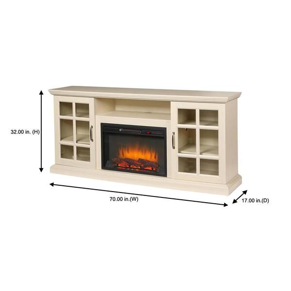 Home Decorators Collection Edenfield 70 in. Freestanding Infrared Electric  Fireplace TV Stand in Aged White 365-741-165-Y - The Home Depot