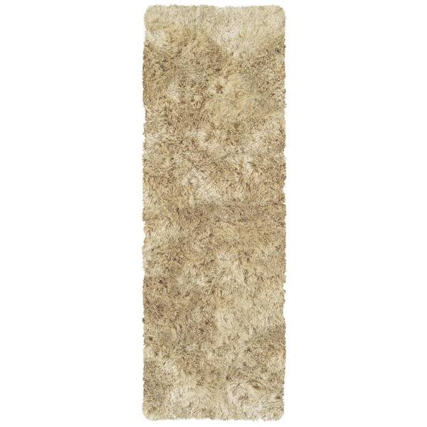Weave & Wander Freya Cream 3 ft. x 6 ft. Shag Runner Rug