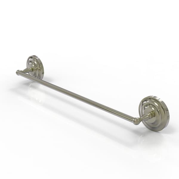 Allied Brass Que New Collection 30 in. Wall Mounted Single Towel Bar in Polished Nickel