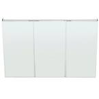 48 in. W x 31 in. H Frameless Recessed or Surface-Mount Tri-View Bathroom Medicine Cabinet with Beveled Mirror