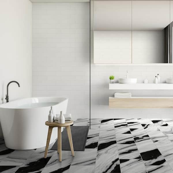 Glazed Porcelain Floor And Wall Tile, Floor Tiles For Bathroom Home Depot