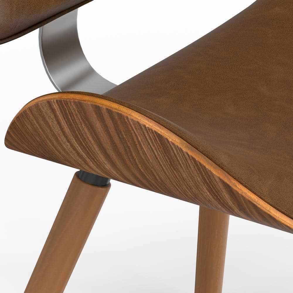 Marana Deep Tan Faux Leather and Wood Dining Chair