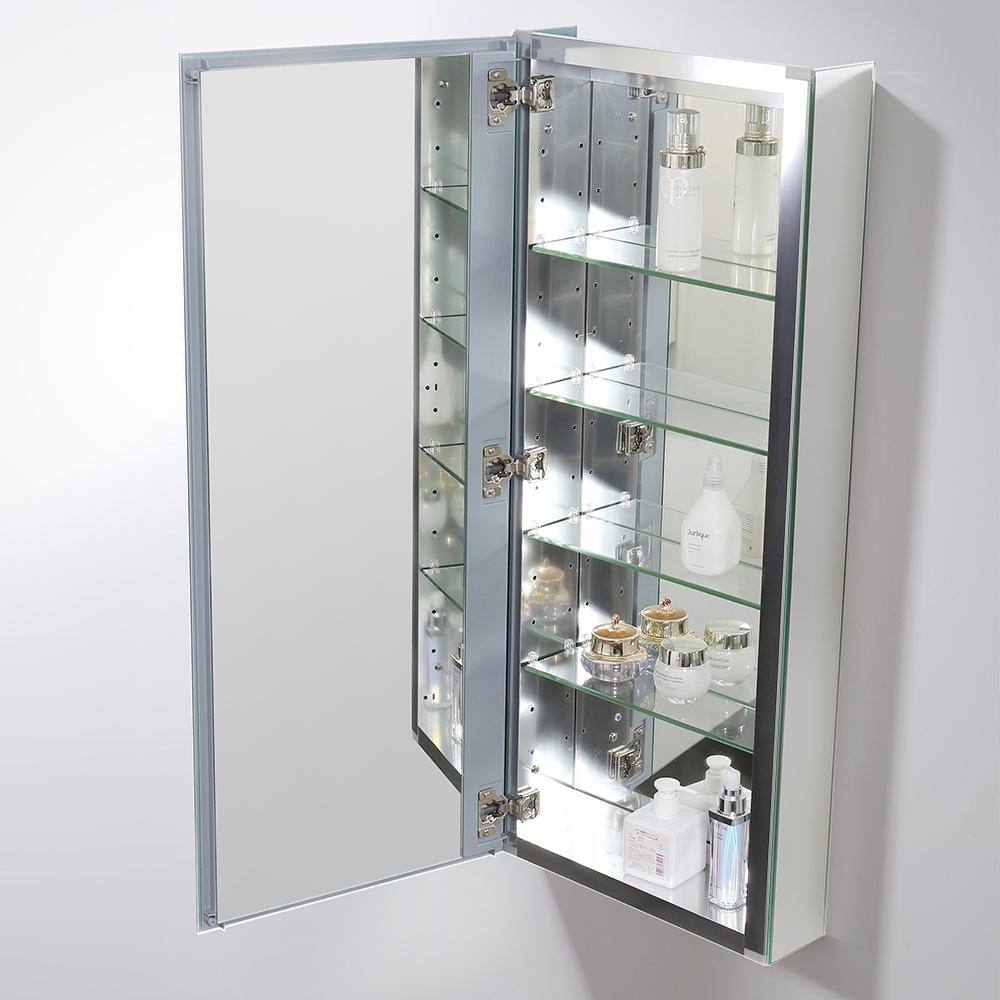 Modern Frameless Mirrored Aluminum Bathroom Medicine Cabinet