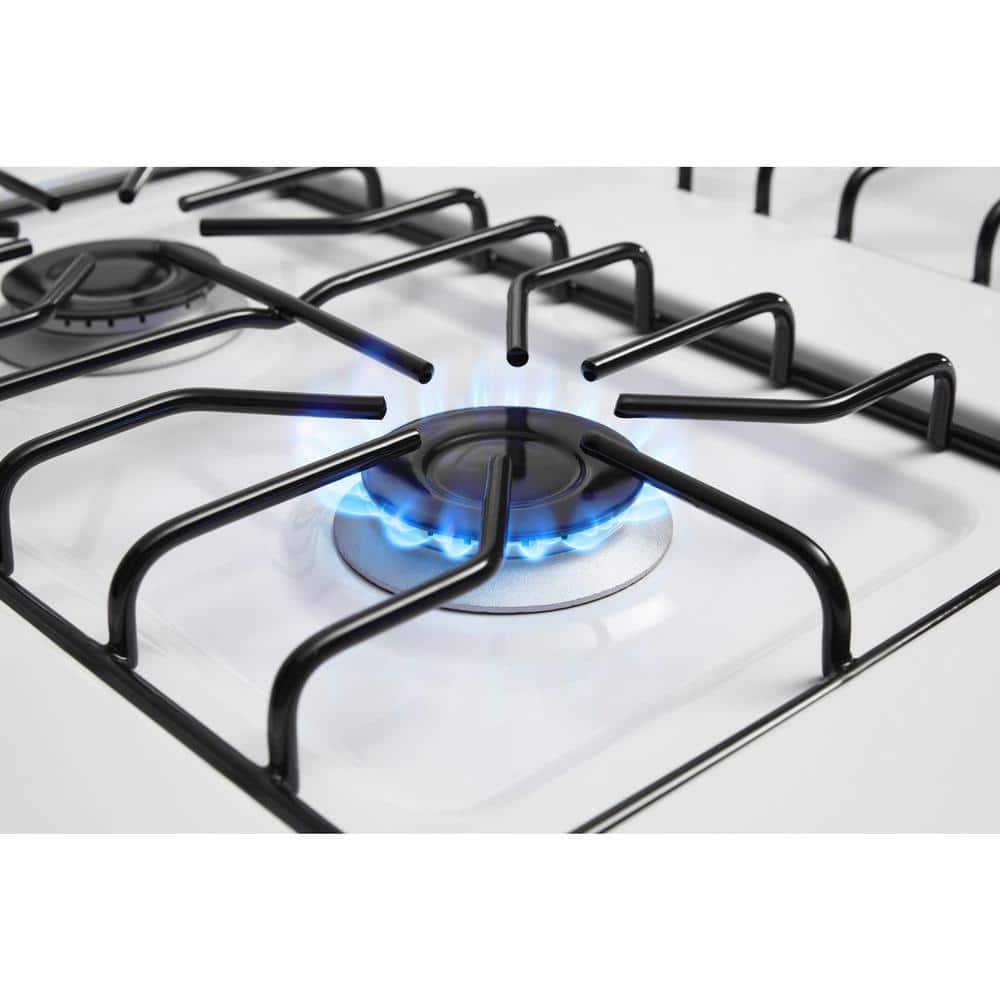 30-Inch White Freestanding Natural Gas Range with Broiler Drawer