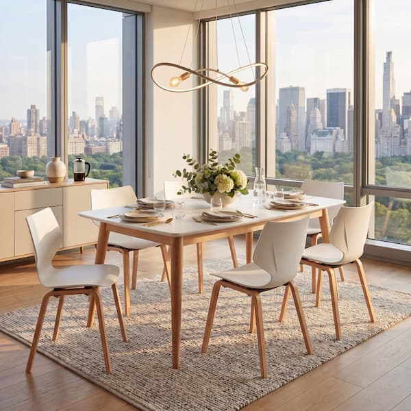 Darnel White/Natural Darnel Molded Plastic Dining Chair (Set of 2)
