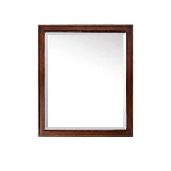 Avanity Brentwood 30 in. W x 35 in. H Framed Rectangular Beveled Edge Bathroom Vanity Mirror in New Walnut