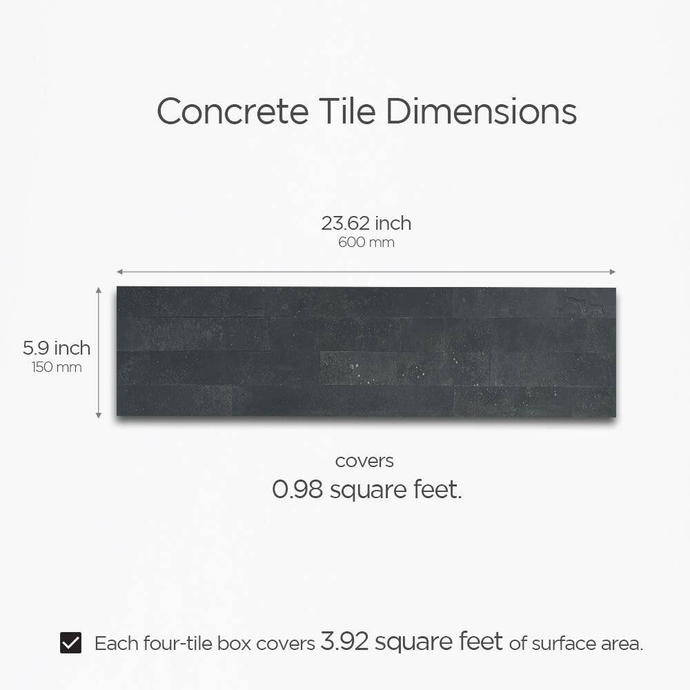 African Night Black Slate Peel-and-Stick Kitchen and Bathroom Tiles