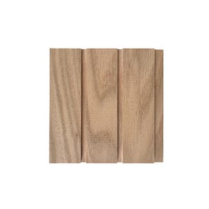 Sample - Fluted Solid Oak 5.5 in. x 5.5 in. Unfinished Thin Square Real Wood Slat Wall Panels (Sample 1-Piece)