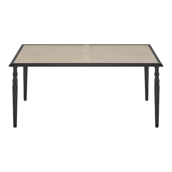 Glenridge Falls 7-Piece Metal Rectangle Outdoor Dining Set in Putty