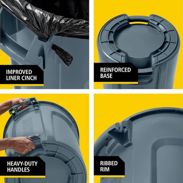 Rubbermaid Commercial Products BRUTE 34 Gal. Trash Can with Lid