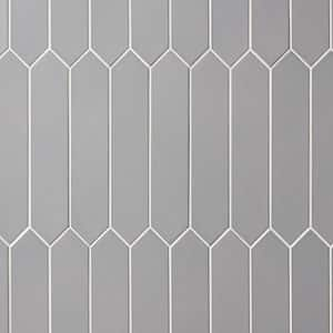 Axis Gray 2.6 in. x 13 in. Polished Picket Ceramic Wall Tile Sample